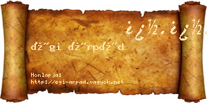 Égi Árpád névjegykártya