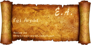 Égi Árpád névjegykártya