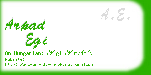 arpad egi business card